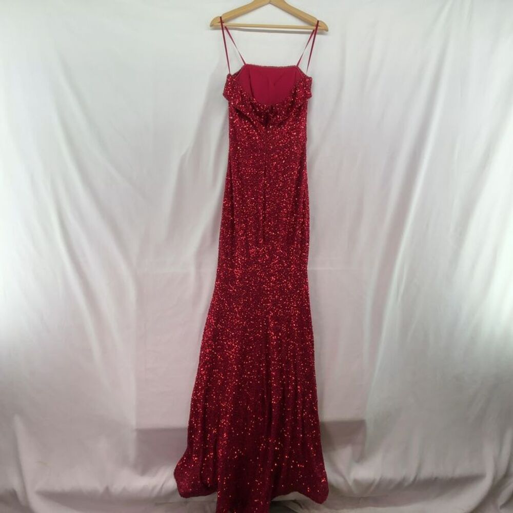 B Darlin Women's Red Sequin Prom Dress - Picture 2 of 3